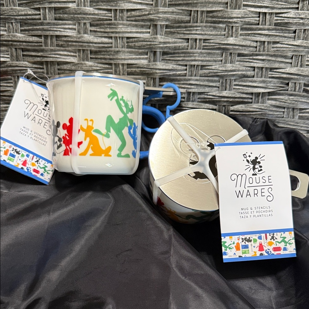 Disney Mouse Wares Colorful Character Coffee Mugs with Stencils